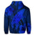 Hawaiian Map Whale Swim Hibiscus Polynesian Zip Hoodie Blue - Polynesian Pride