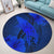 Hawaiian Map Whale Swim Hibiscus Polynesian Round Carpet - Blue - AH - Polynesian Pride