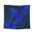 Hawaiian Map Whale Swim Hibiscus Polynesian Tapestry - Blue - AH Wall Tapestry Black - Polynesian Pride