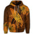 Hawaiian Map Whale Swim Hibiscus Polynesian Zip Hoodie Orange - Polynesian Pride