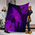 Hawaiian Map Whale Swim Hibiscus Polynesian Premium Blankets - Purple - AH - Polynesian Pride