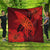 Hawaiian Map Whale Swim Hibiscus Polynesian Premium Quilts - Red - AH Black - Polynesian Pride