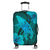 Hawaiian Map Whale Swim Hibiscus Polynesian Luggage Covers - Turquoise - AH Black - Polynesian Pride