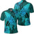 Hawaiian Map Whale Swim Hibiscus Polynesian Polo Shirt Turquoise Unisex Black - Polynesian Pride