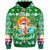 Hawaiian Mele Kalikimaka Santa Claus Pattern Christmas Hoodie Zip Green Labo Style - Polynesian Pride