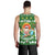 Hawaiian Mele Kalikimaka Santa Claus Pattern Christmas Men's Tank Top - Green - Labo Style - AH - Polynesian Pride