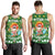 Hawaiian Mele Kalikimaka Santa Claus Pattern Christmas Men's Tank Top - Green - Labo Style - AH Green - Polynesian Pride