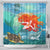 Hawaiian Mermaid Turtle Dolphin Polynesian Shower Curtain - AH 177 x 172 (cm) Black - Polynesian Pride