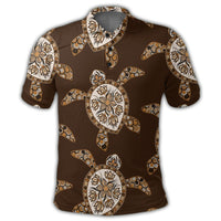 Hawaiian Old School Turtle Polo Shirt - Polynesian Pride