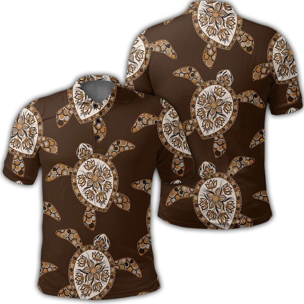 Hawaiian Old School Turtle Polo Shirt Unisex Black - Polynesian Pride