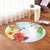 Hawaiian Orchids Strelitzia Hibiscus Plumeria Hummingbirds Polynesian Round Carpet - AH - Polynesian Pride