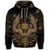 Hawaiian Owl Hibiscus Plumeria Polynesian Zip Hoodie Gold - Polynesian Pride