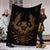 Hawaiian Owl Hibiscus Plumeria Polynesian Premium Blankets - Gold - AH - Polynesian Pride