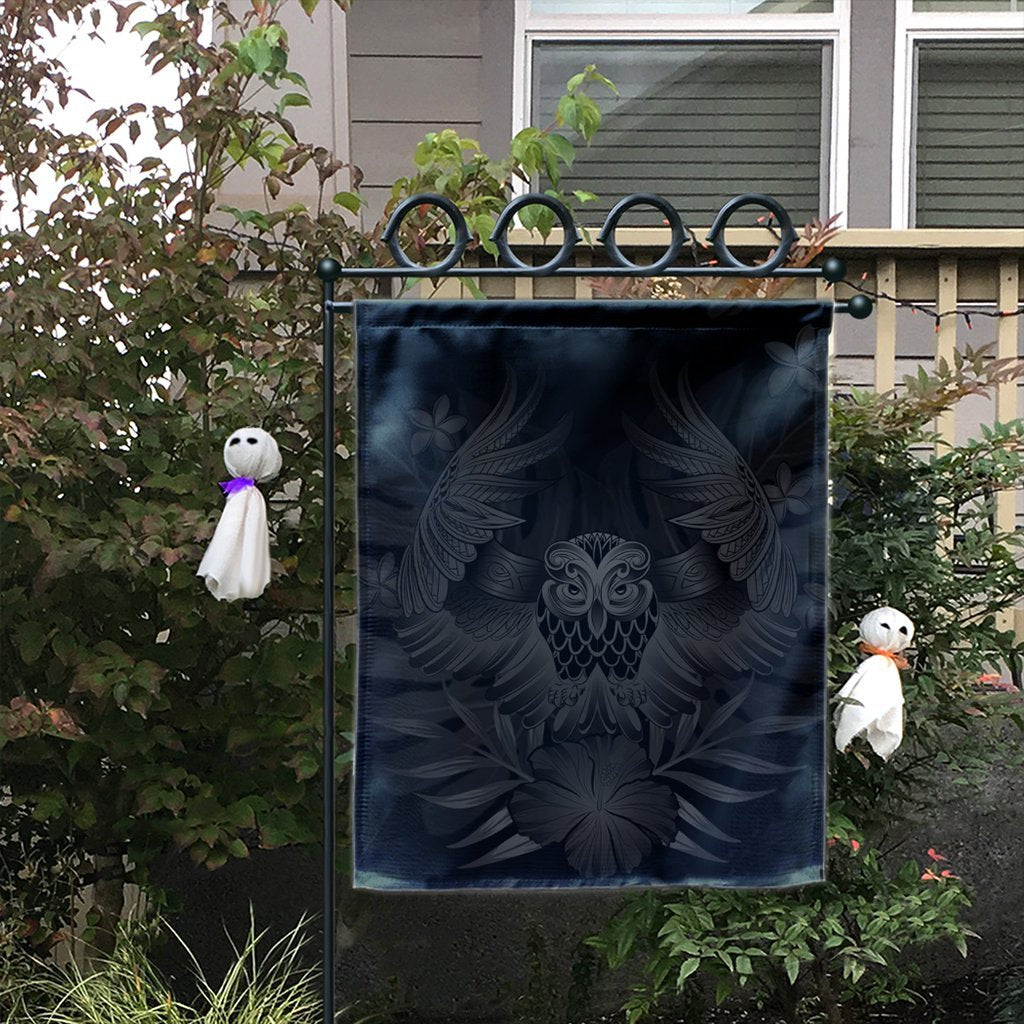 Hawaiian Owl Hibiscus Plumeria Polynesian Flag - Gray - AH - Polynesian Pride
