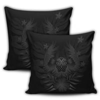 Hawaiian Owl Hibiscus Plumeria Polynesian Pillow Covers - Gray - AH - Polynesian Pride