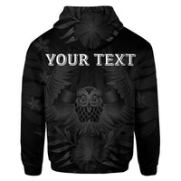 Custom Hawaiian Owl Hibiscus Plumeria Polynesian Hoodie Gray - Polynesian Pride