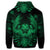 Hawaiian Owl Hibiscus Plumeria Polynesian Zip Hoodie Green - Polynesian Pride