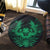 Hawaiian Owl Hibiscus Plumeria Polynesian Round Carpet - Green - AH - Polynesian Pride