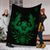 Hawaiian Owl Hibiscus Plumeria Polynesian Premium Blankets - Green - AH - Polynesian Pride