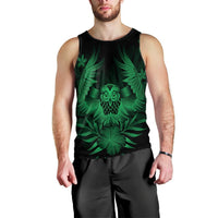 Hawaiian Owl Hibiscus Plumeria Polynesian Tank Top - Green - AH Black - Polynesian Pride