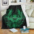 Hawaiian Owl Hibiscus Plumeria Polynesian Premium Blankets - Green - AH White - Polynesian Pride