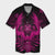 Hawaiian Owl Hibiscus Plumeria Polynesian Hawaiian Shirt - Pink - AH Unisex Black - Polynesian Pride