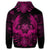 Hawaiian Owl Hibiscus Plumeria Polynesian Zip Hoodie Pink - Polynesian Pride