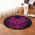 Hawaiian Owl Hibiscus Plumeria Polynesian Round Carpet - Pink - AH - Polynesian Pride