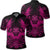 Hawaiian Owl Hibiscus Plumeria Polynesian Polo Shirt Pink Unisex Black - Polynesian Pride