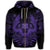 Hawaiian Owl Hibiscus Plumeria Polynesian Zip Hoodie Purple - Polynesian Pride