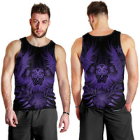 Hawaiian Owl Hibiscus Plumeria Polynesian Tank Top - Purple - AH - Polynesian Pride