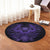 Hawaiian Owl Hibiscus Plumeria Polynesian Round Carpet - Purple - AH - Polynesian Pride