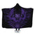 Hawaiian Owl Hibiscus Plumeria Polynesian Hooded Blanket - Purple - AH Hooded Blanket White - Polynesian Pride