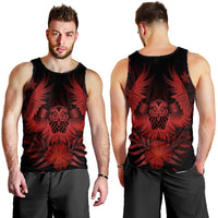 Hawaiian Owl Hibiscus Plumeria Polynesian Tank Top - Red - AH - Polynesian Pride