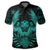 Hawaiian Owl Hibiscus Plumeria Polynesian Polo Shirt Turquoise - Polynesian Pride