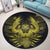 Hawaiian Owl Hibiscus Plumeria Polynesian Round Carpet - Yellow - AH - Polynesian Pride