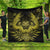 Hawaiian Owl Hibiscus Plumeria Polynesian Premium Quilts - Yellow - AH Black - Polynesian Pride