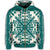 Hawaiian Palm Tree Quilt Tradition Turquoise Zip Hoodie - Polynesian Pride