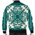 Hawaiian Palm Tree Quilt Tradition Turquoise Bomber Jacket - AH - Polynesian Pride