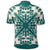 Hawaiian Palm Tree Quilt Tradition Turquoise Polo Shirt - Polynesian Pride