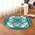 Hawaiian Palm Tree Quilt Tradition Turquoise Round Carpet - AH - Polynesian Pride