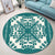 Hawaiian Palm Tree Quilt Tradition Turquoise Round Carpet - AH - Polynesian Pride