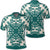 Hawaiian Palm Tree Quilt Tradition Turquoise Polo Shirt Unisex Black - Polynesian Pride