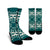 Hawaiian Palm Tree Quilt Tradition Turquoise Crew Socks - AH Crew Socks White - Polynesian Pride