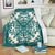 Hawaiian Palm Tree Quilt Tradition Turquoise Premium Blankets - AH White - Polynesian Pride