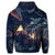 Hawaiian Palm Tree Volcano Night On The Land Zip Hoodie - Polynesian Pride