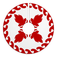 Hawaiian Pattern Flower Beauty Polynesian Tree Skirt - Red White - AH - Polynesian Pride