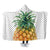 Hawaiian Pineapple Polka Dots Background Polynesian Hooded Blanket - AH Hooded Blanket White - Polynesian Pride