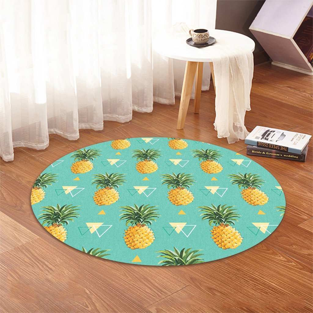 Hawaiian Pineapple Polynesian Round Carpet - AH - Polynesian Pride