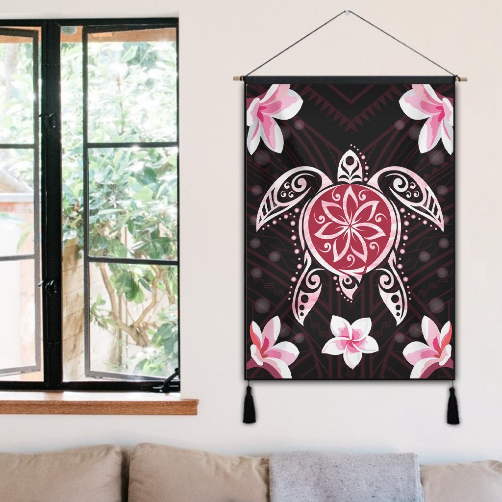 Hawaiian Pinky Turtle Plumeria Hanging Poster AH - Polynesian Pride